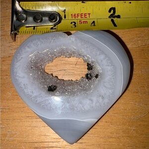 Gray and White Geode Heart. Beautiful